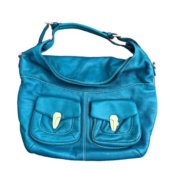 OR by Oryany Teal Leather Shoulder Bag with Front Pockets - Picture 1 of 13